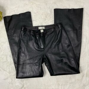 Hugo Buscati Black Leather Boot Cut Pants